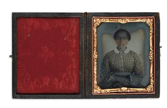 (PHOTOGRAPHY.) Cased image of a woman, sent through the mail.